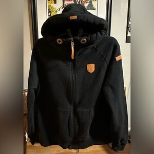 Wanakome Black Hoodie with Tan Accents